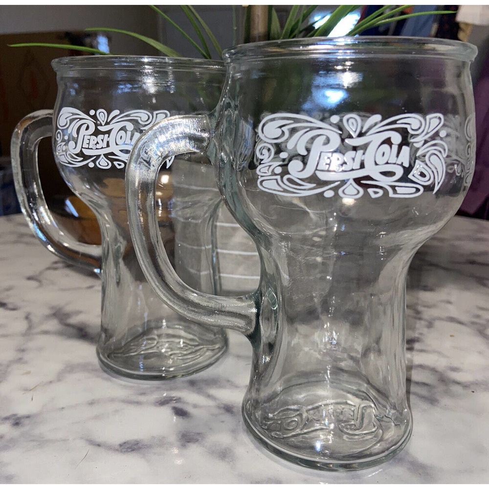 Vintage Pepsi Cola Logo Drinking Glasses Set Of 4 Retro